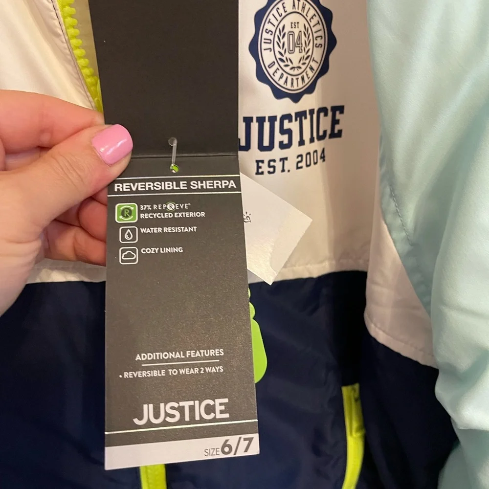 Justice reversible Sherpa jacket